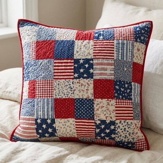 Americana Stripes Quilted Pillow Case NCU0LDH506