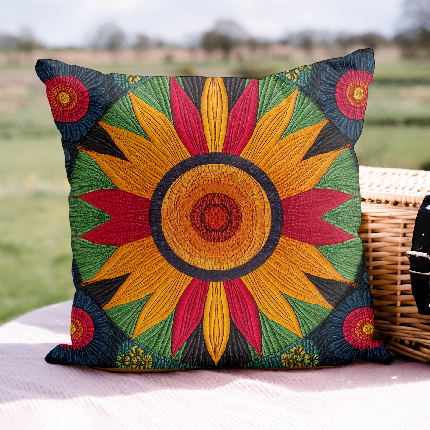 Midnight Sunflower Bliss Quilted Pillow Case NCU0PVL015