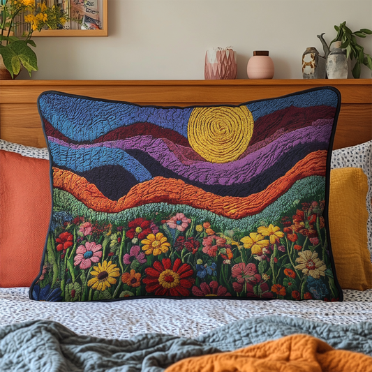 Vibrant Meadows Quilted Bedding Pillow Case NCU0PVL119