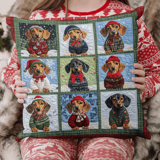 Doxie Winter Wishes Pillow Case NCU0TH1765