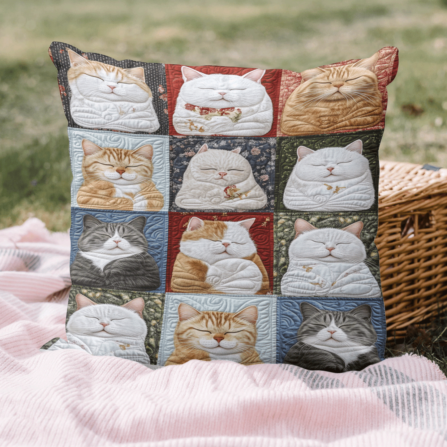 Serene Feline Quilted Pillow Case NCU0TL1296