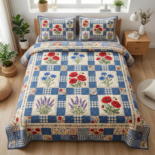 Nation Bloom 3-Piece Quilted Bedding Set NCU0NTD1830