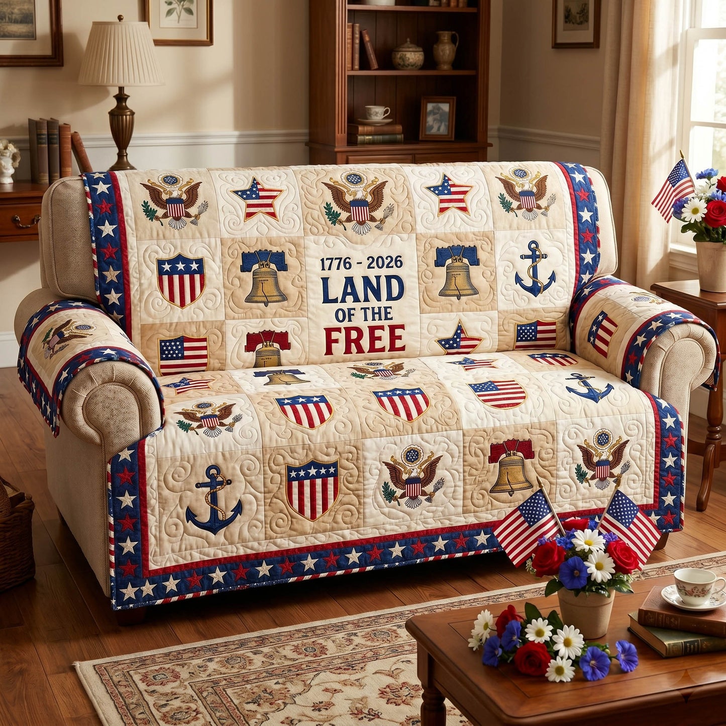Nation Pride Quilted Sofa Cover NCU0NTD1911