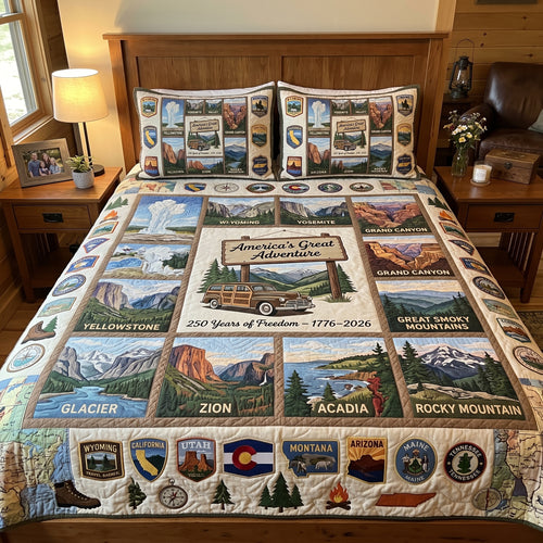 National Park Trails 3-Piece Quilted Bedding Set NCU0DV2188