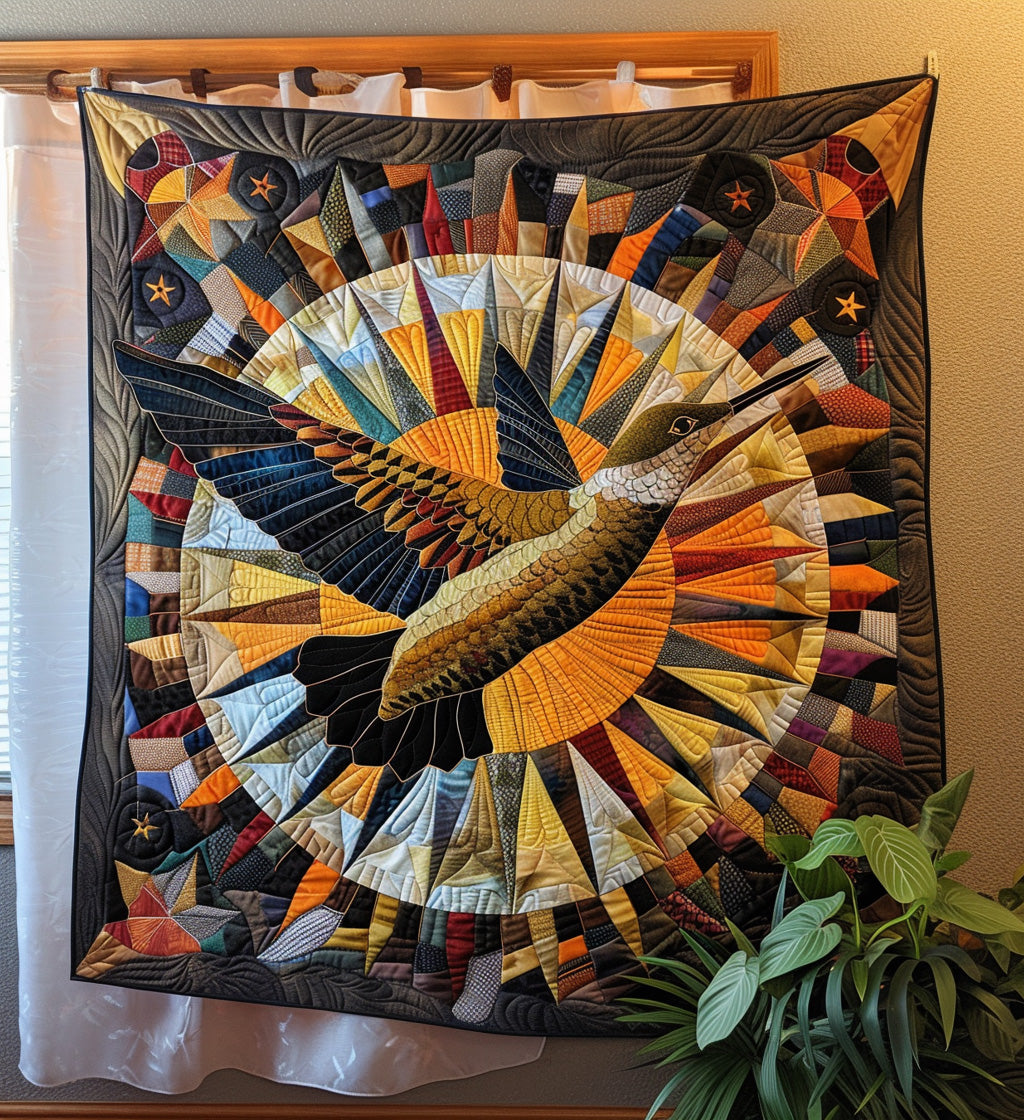 Native Hummingbird Quilted Blanket NCU0PT243