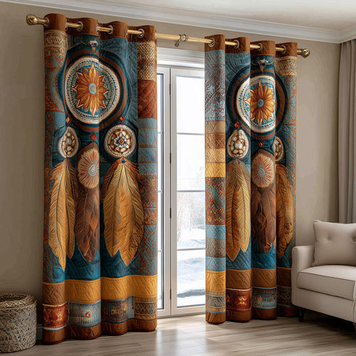 Native Feathered Harmony Quilted Curtains NCU0TH3898