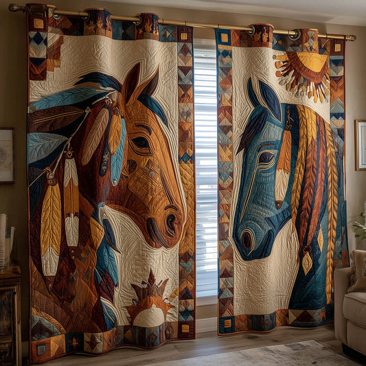 Native Mustang Dreams Quilted Curtains NCU0TH3900