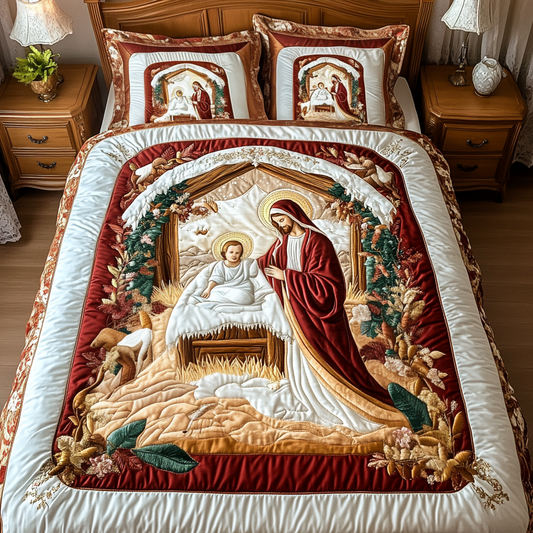 Nativity Dreams 3-Piece Quilted Bedding Set NCU0VH842