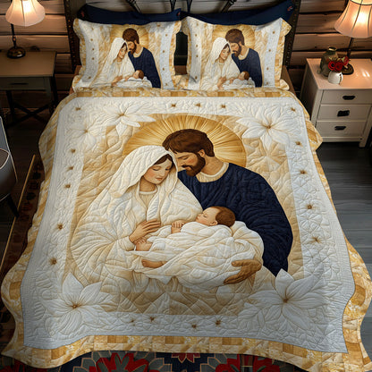 Nativity Scene 3-Piece Quilted Bedding Set NCU0TL1743