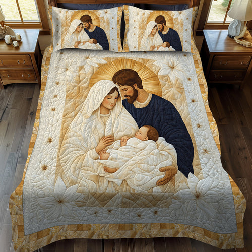 Nativity Scene 3-Piece Quilted Bedding Set NCU0TL1743