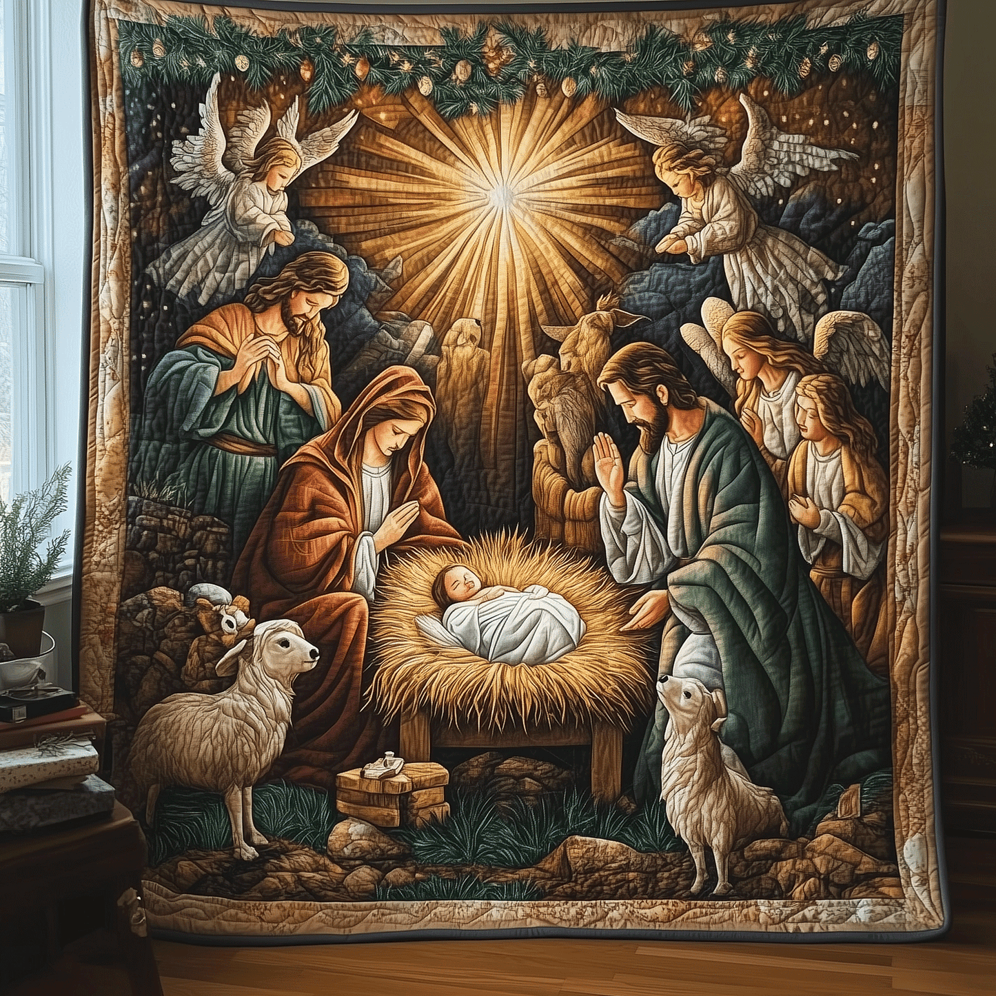 Nativity Scene Quilted Blanket NCU0TH1978