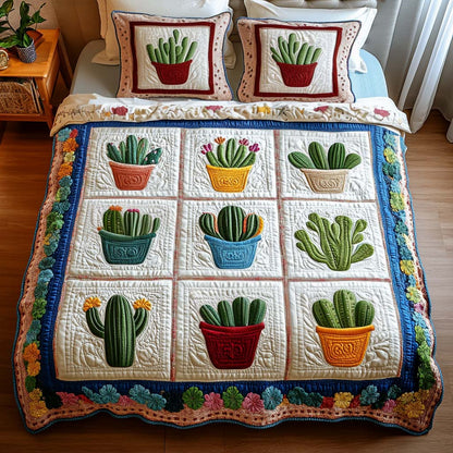 Natural Hues 3-Piece Quilted Bedding Set NCU0NT2055