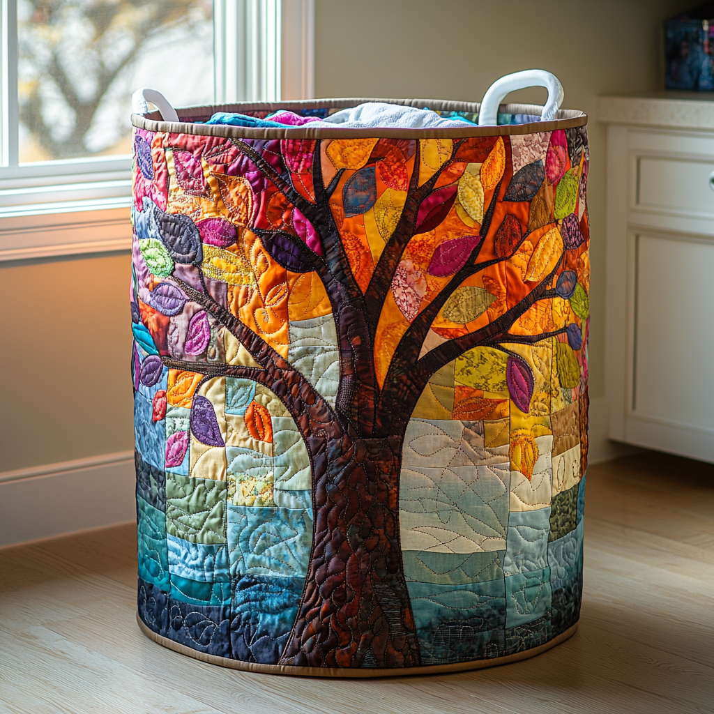 Autumn Harvest Quilted Laundry Basket NCU0NTD1108 main image 0