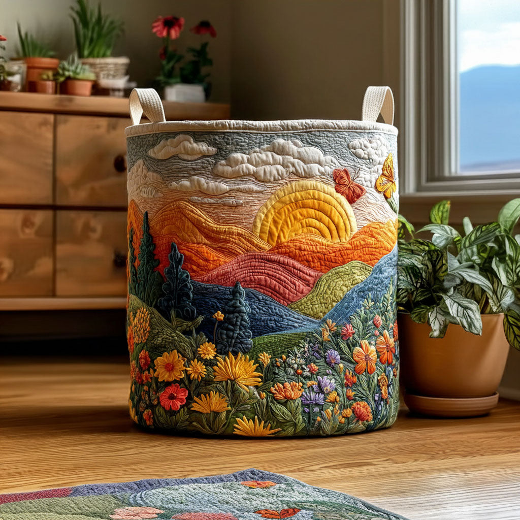 Nature Bloom Quilted Laundry Basket NCU0PTT2605