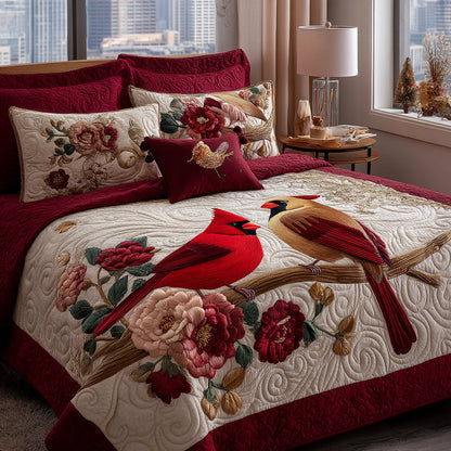Nature Cardinals 3-Piece Quilted Bedding Set NCU0DV1506