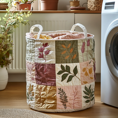 Nature Patch Quilted Laundry Basket NCU0DDK529