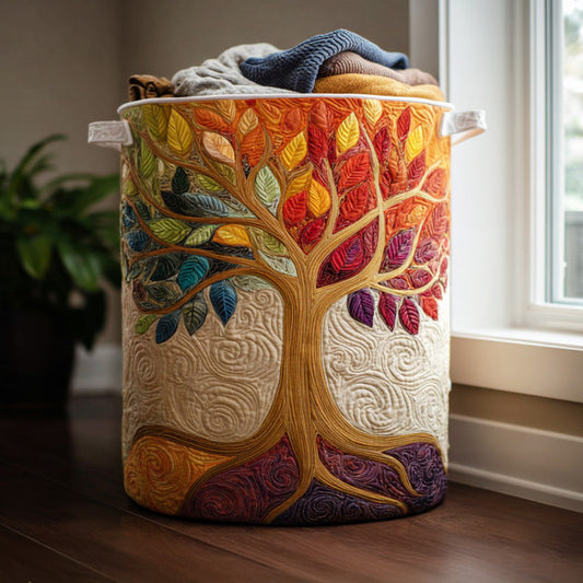 Nature Spirit Quilted Laundry Basket NCU0DV840