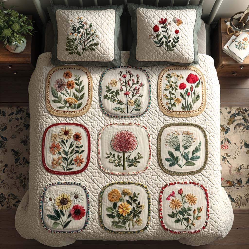 Nature Touch 3-Piece Quited Bedding Set NCU0NNT862