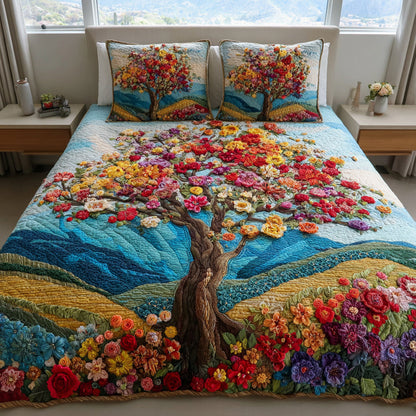 Nature Tree of Life 3-Piece Quilted Bedding Set NCU0HNH288