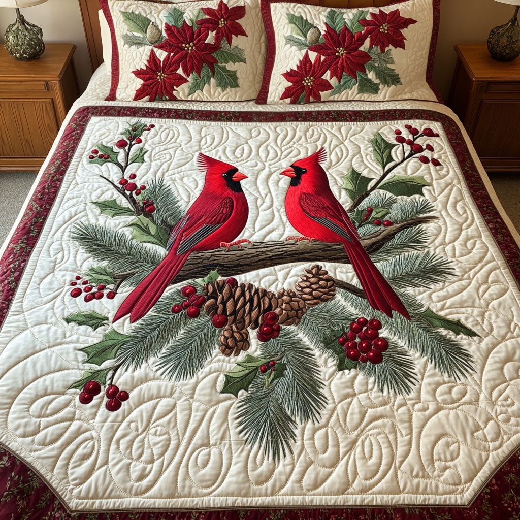 Natures Noel 3-Piece Quilted Bedding Set NCU0PT2154