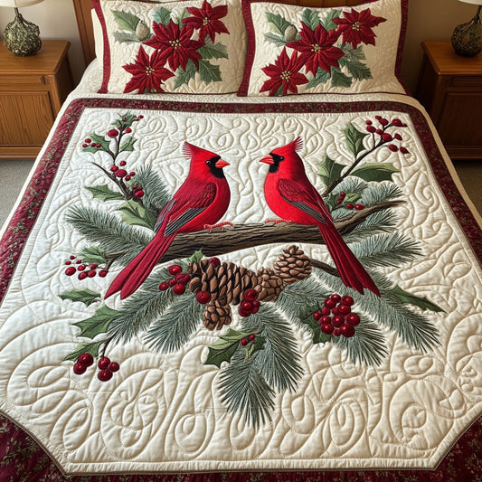 Natures Noel 3-Piece Quilted Bedding Set NCU0PT2154