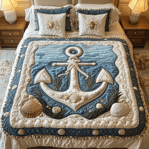Nautical Bliss 3-Piece Quilted Bedding Set NCU0TH2447