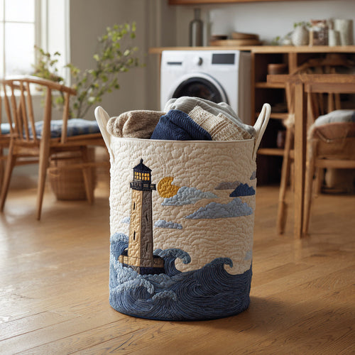 Nautical Lighthouse Quilted Laundry Basket NCU0HNH234