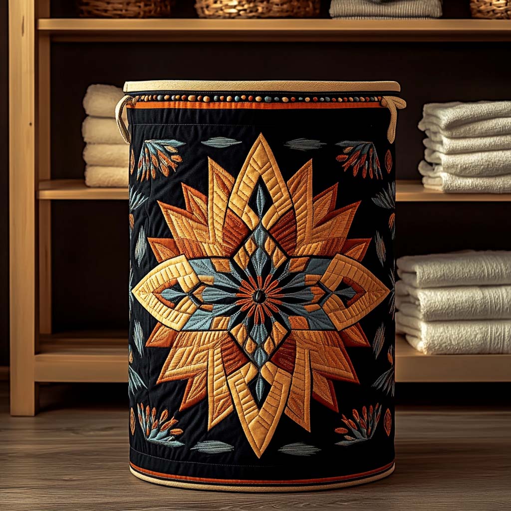 Navajo Star Quilted Laundry Basket NCU0DQQ057