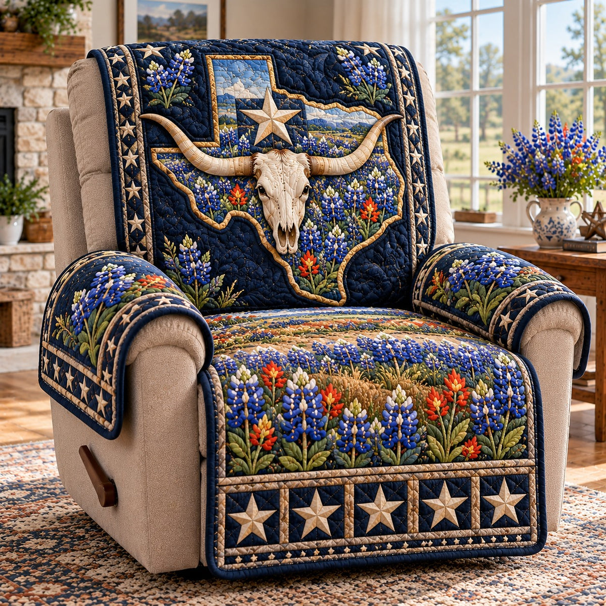 Navy Bluebonnet Quilted Sofa Cover NCU0NTD2470