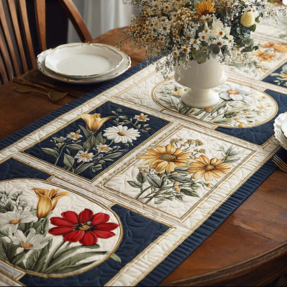 Navy Garden Quilted Table Runner NCU0DQQ0575