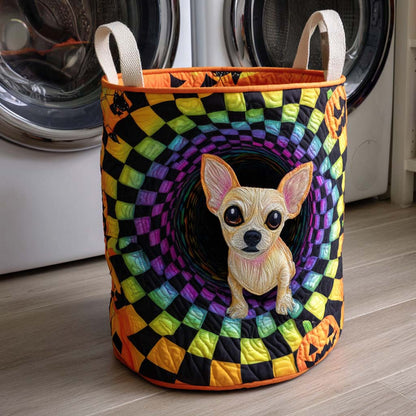 Neon Chihuahua Quilted Laundry Basket NCU0NXD322