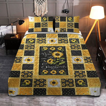 Sunflower Sunshine 3-Piece Quilted Bedding Set NCU0TH492