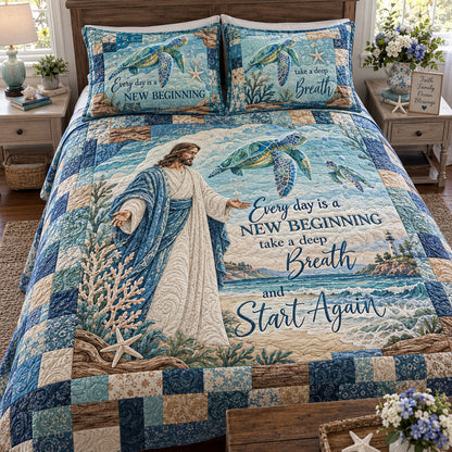 New Beginnings 3-Piece Quilted Bedding Set NCU0PTT3461