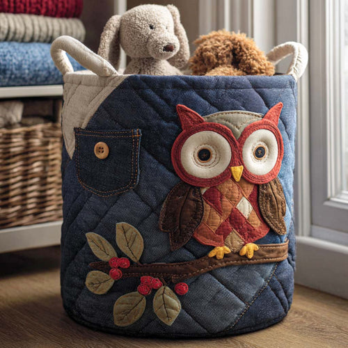 Night Owl Quilted Laundry Basket NCU0NNT2113