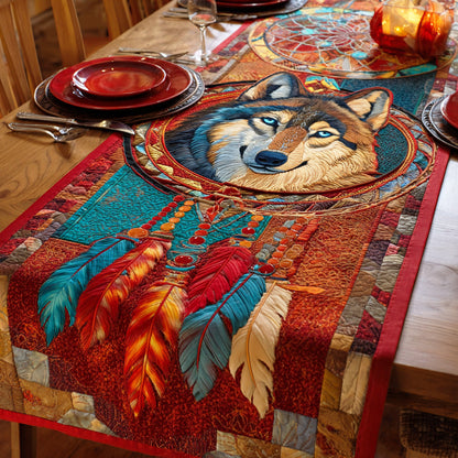Night Wolf Catcher Quilted Table Runner NCU0NTD1262