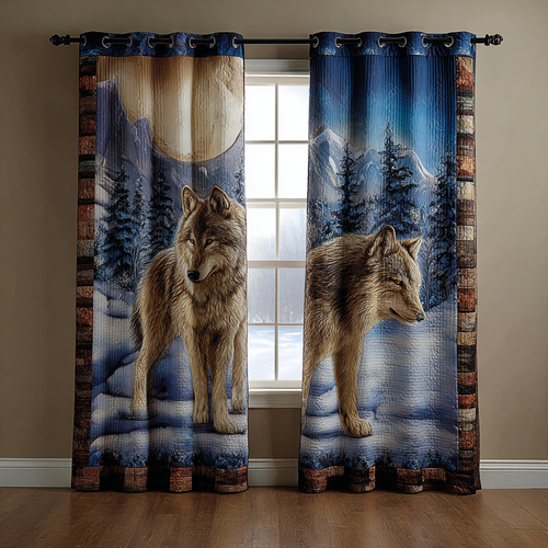Night Wolf Quilted Curtains NCU0DDK2002