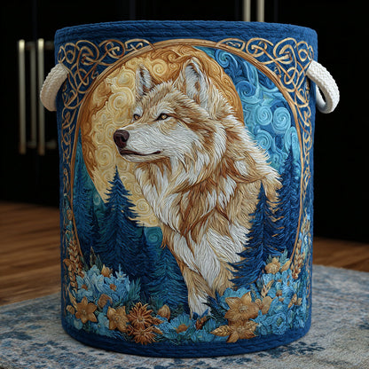 Night Wolf Quilted Laundry Basket NCU0DDK2154