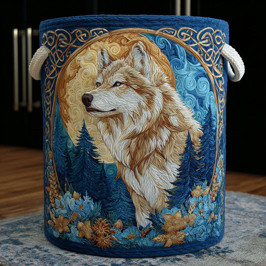 Night Wolf Quilted Laundry Basket NCU0DDK2154