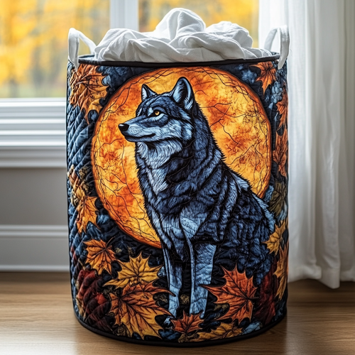 Night Wolf Quilted Laundry Basket NCU0DDK980