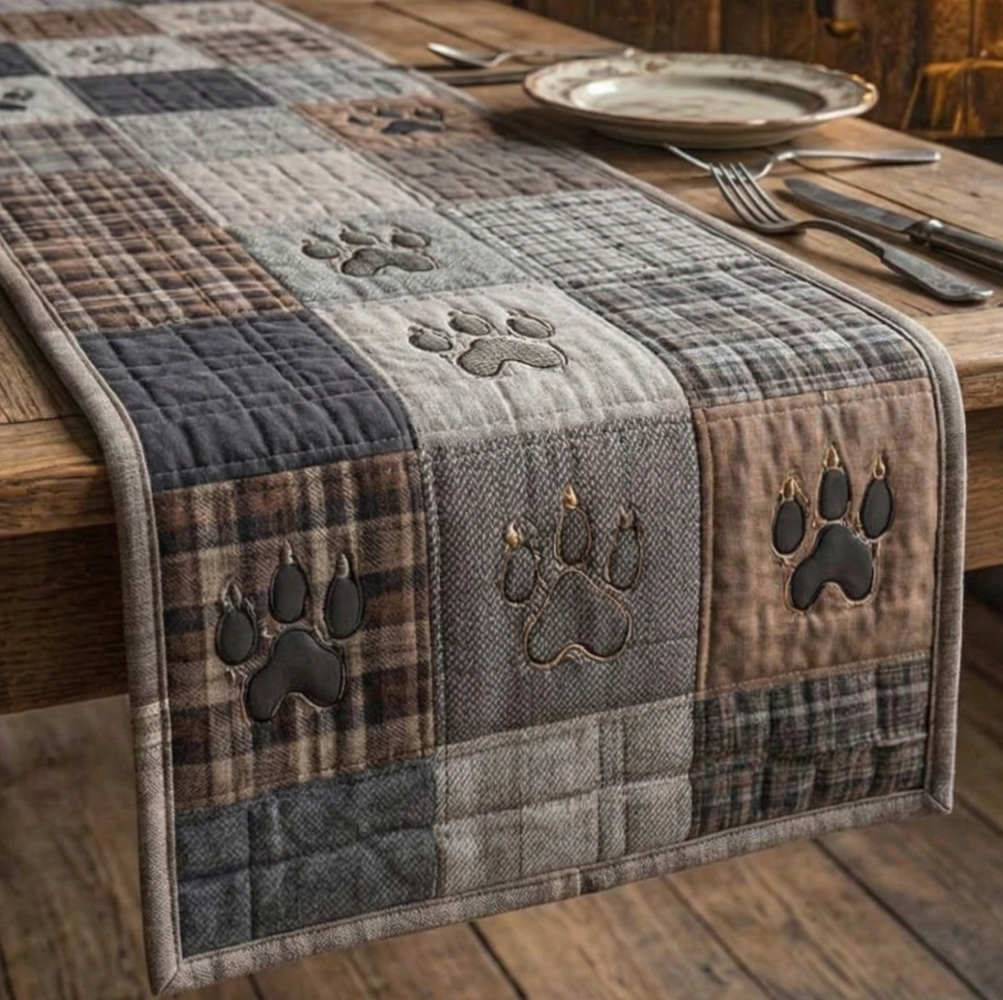 Nightfall Paws Quilted Table Runner NCU0NXD1303