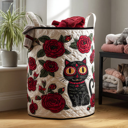 Nine Lives in Bloom Quilted Laundry Basket NCU0PTT1133