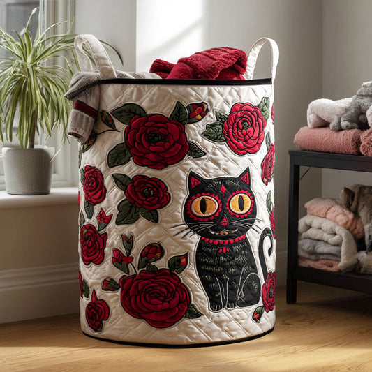 Nine Lives in Bloom Quilted Laundry Basket NCU0PTT1133