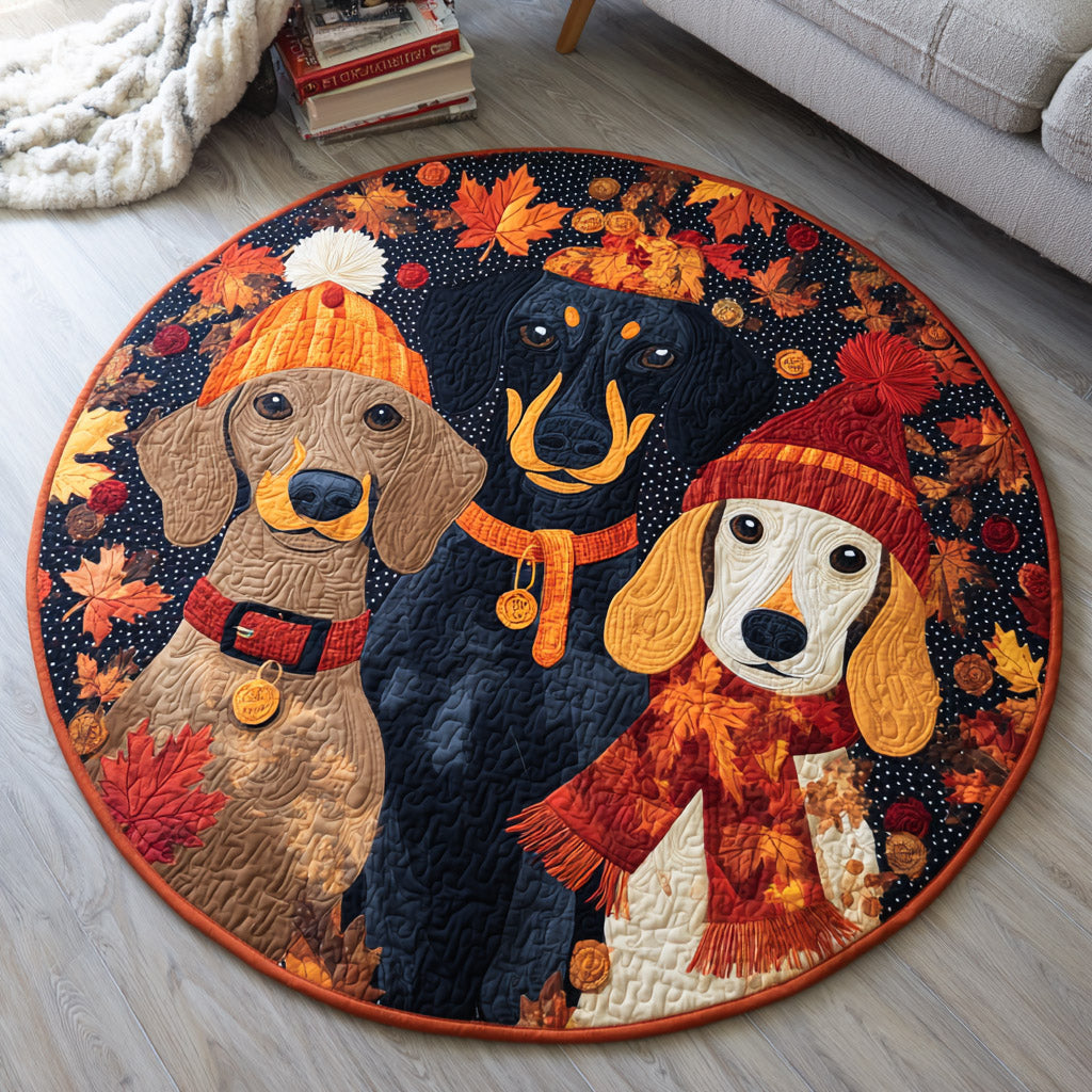 Noble Dachshund Quilted Round Mat NCU0HNH1188