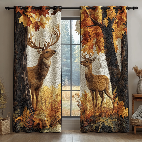 Noble Deer Quilted Curtains NCU0DDK1940