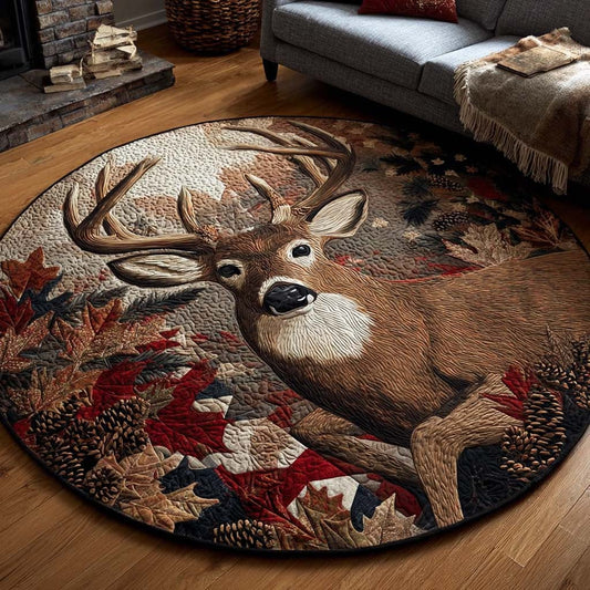 Noble Deer Quilted Round Mat NCU0NNT1901