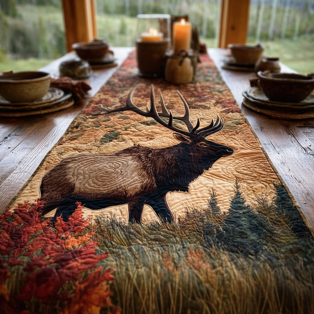 Noble Elk Quilted Table Runner NCU0DV1158