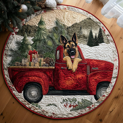Noble German Shepherd Woods Quilted Round Mat NCU0DV1108