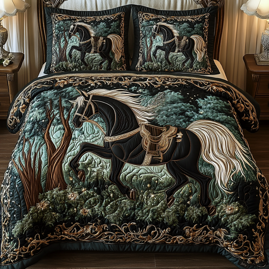 Noble Nights 3-Piece Quilted Bedding Set NCU0VH0368