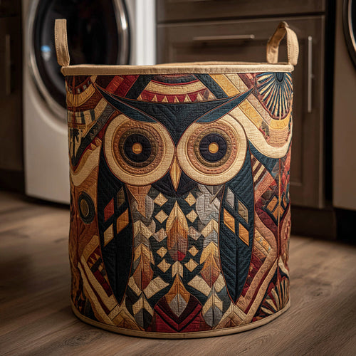 Noble Tribal Owl Quilted Laundry Basket NCU0HNH527