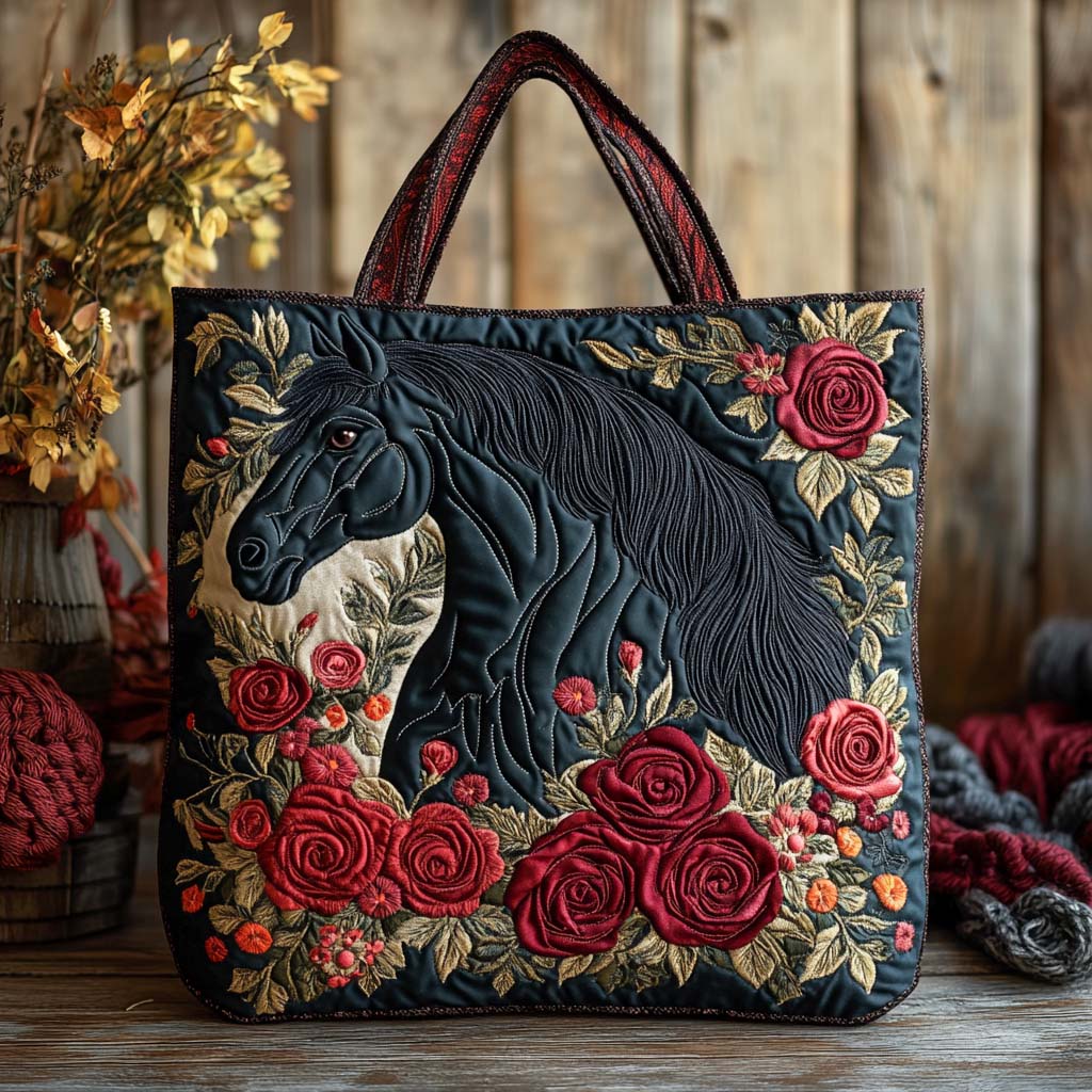 Nocturne Rose Elegance Quilted Tote Bag NCU0NXD794